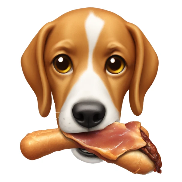 Dog eating chicken leg sticker