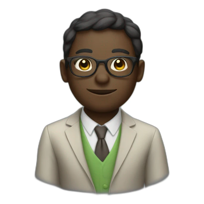 dark skin frog lookalike teacher with glasses sticker