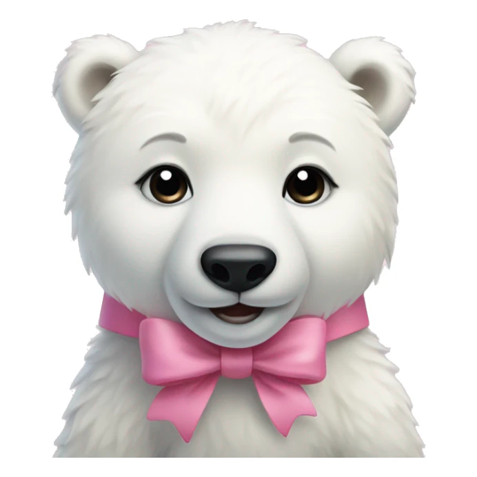 Baby polar bear with pink bow sticker