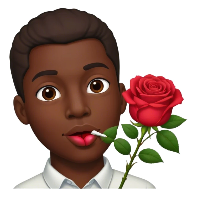 black guy with rose in mouth sticker