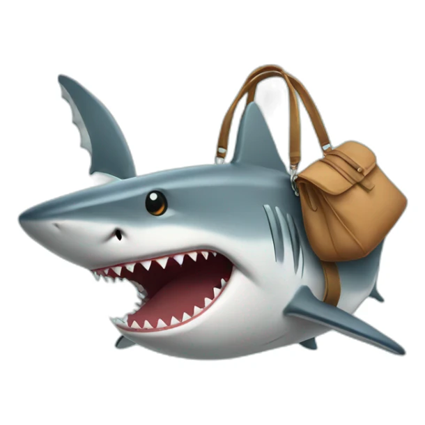 Shark with a bag sticker