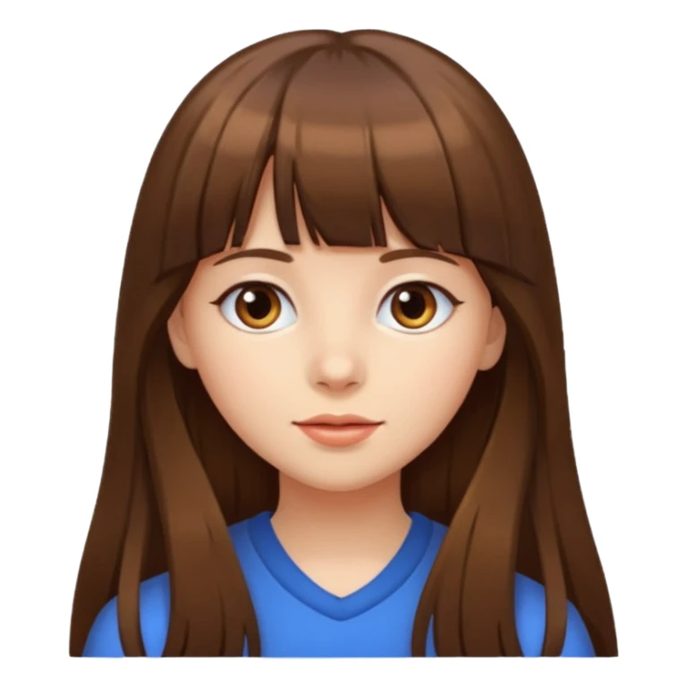 Girl with long hair and bangs sticker