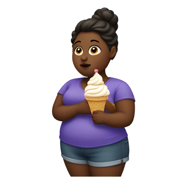 fat girl eating ice cream  sticker