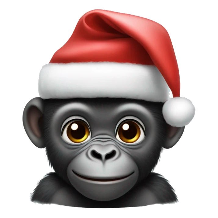Baby gorilla with a Christmas hat  sticker