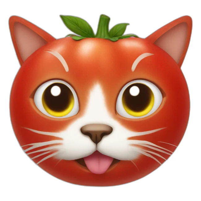 cat made out of tomatos sticker