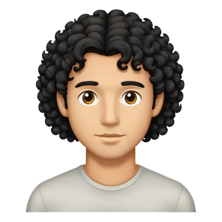 Man with medium length black curly hair and he has tan skin sticker