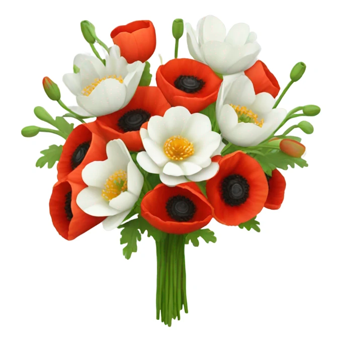 Bouquet with poppy and water lily  sticker
