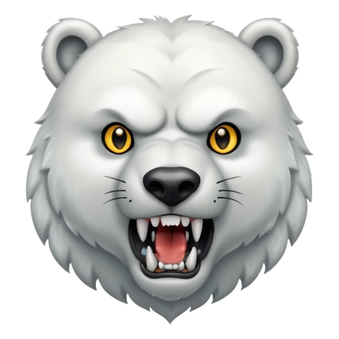 Polar bear and wolf hybrid with sabertooth fangs sticker