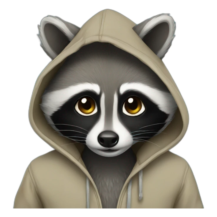 raccoon with hoodie sticker