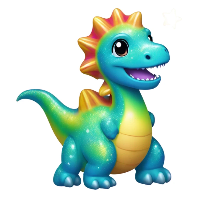 Lisa frank pretty water dinosaur glitter with stars sticker