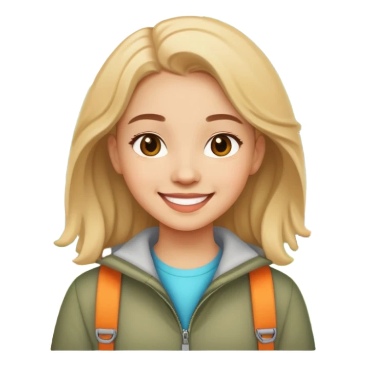 smiling girl in outdoor setting sticker