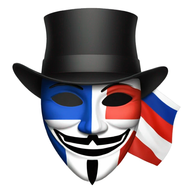 guy fawkes mask russian flag sticker