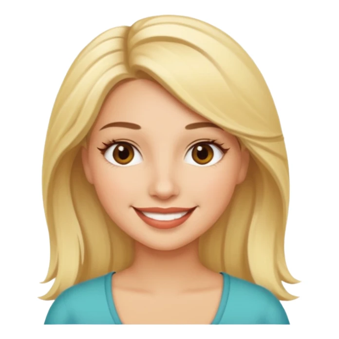 Blonde latina emoji with lashes sticker