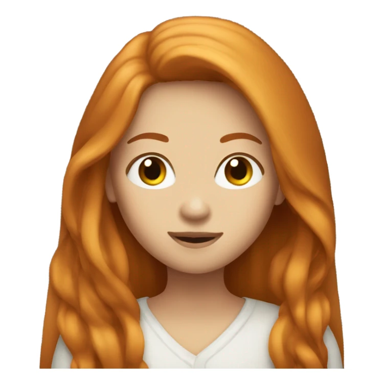 pretty-woman-with-long straigh ginger hair and asian eyes sticker