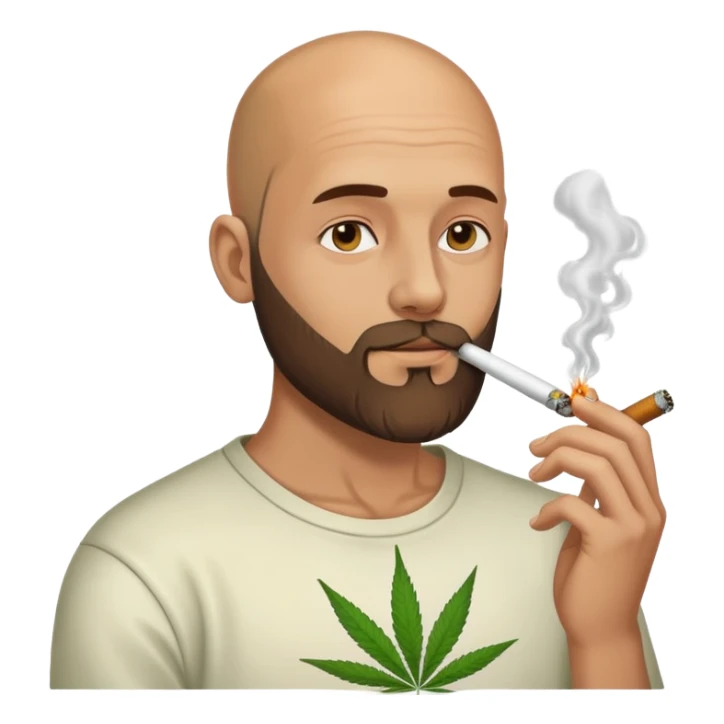 Deadlift bald beard smoking weed sticker