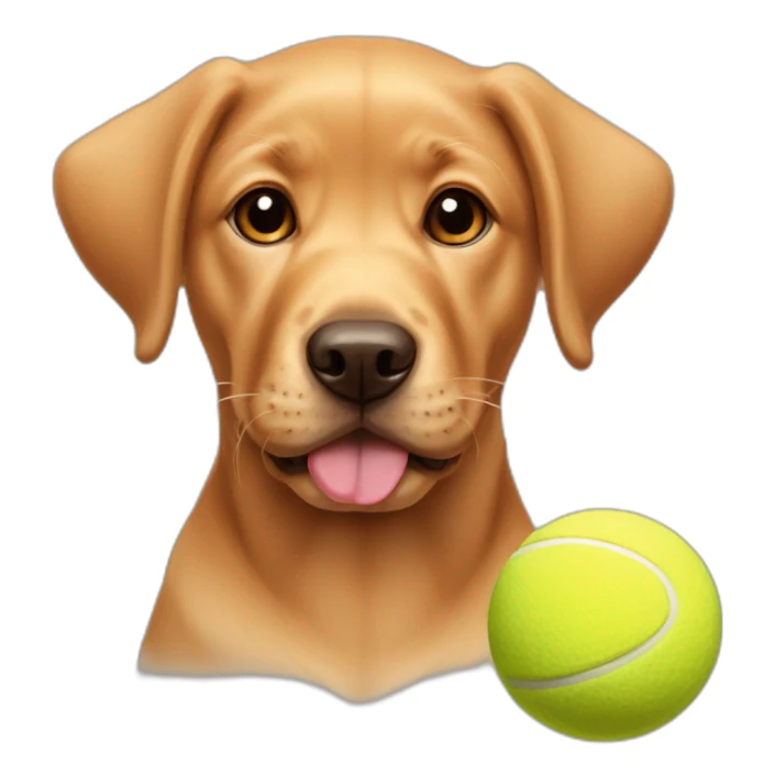 Puppy Red labrador with a tennis ball on his mouth sticker