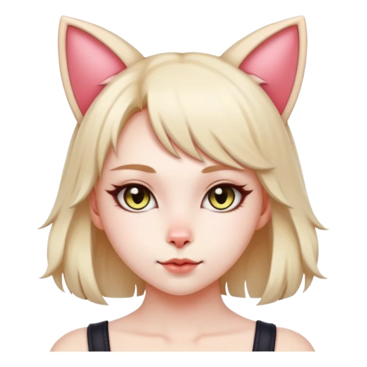 beautiful cat girl with cat ears sticker