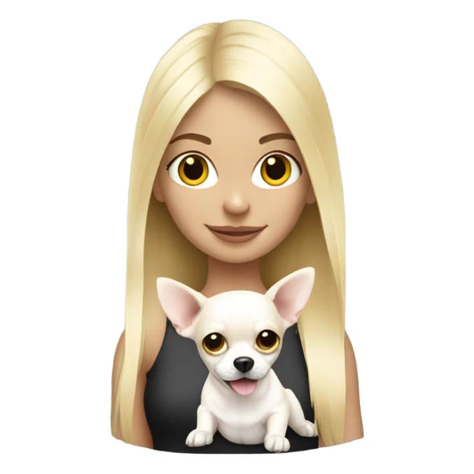 Blonde girl and white chihuahua sticker