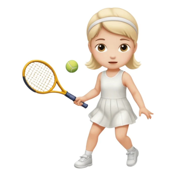 Baby girl playing tennis sticker
