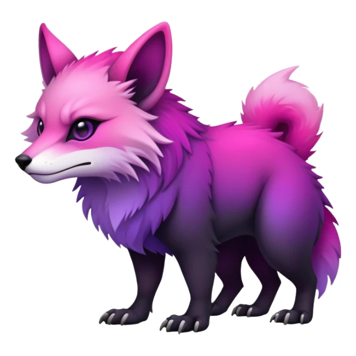 Cool Edgy Black-pink-purple-gradient badass Fionbri-Vernid-animal-creature full bodyd sticker