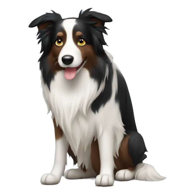 Border collie with beautiful long hair sticker
