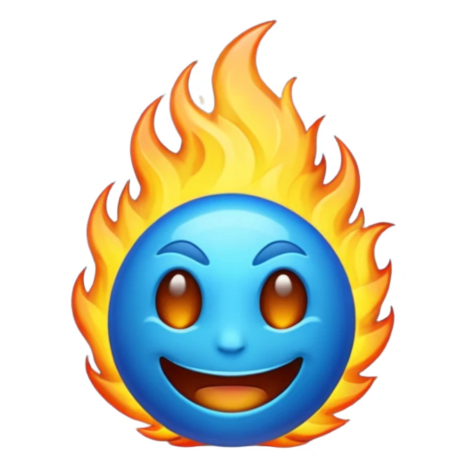 Emoji de fuego azul sticker