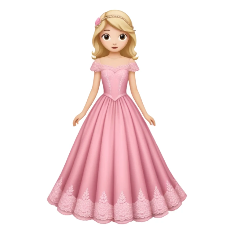 Gown in pink for kids only dress sticker
