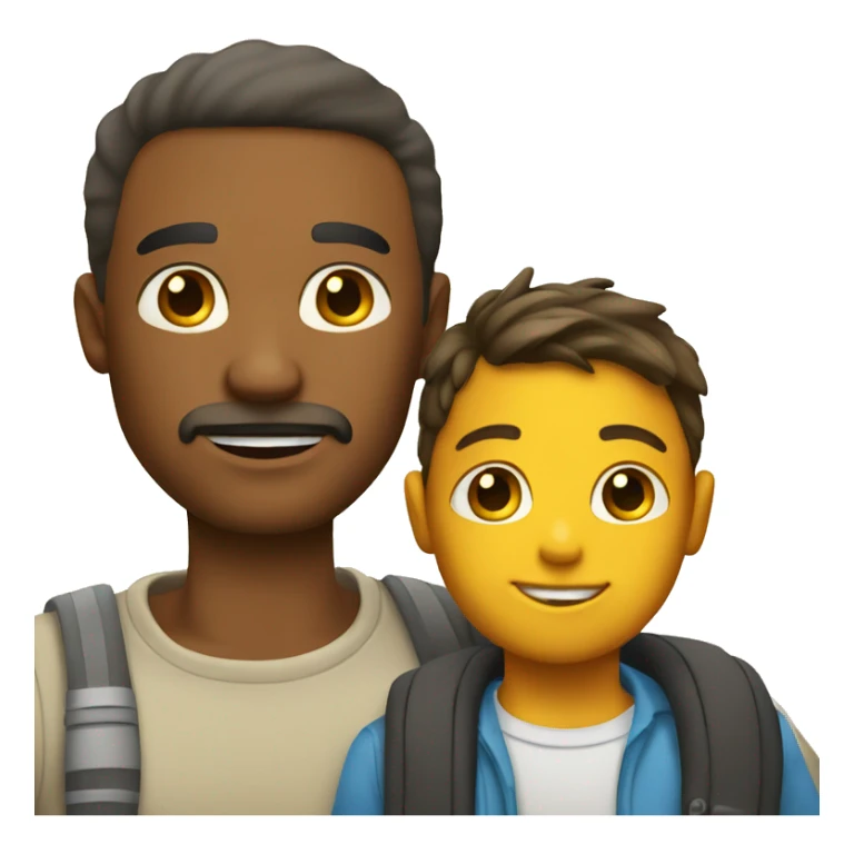 dad with kid emoji yello skin sticker
