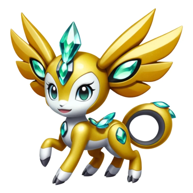 Shiny Colorful Sparkly Glittery Alloy Soft Smooth Romantic Tough Cool Big Meloetta-Wargreymon-Pokémon-Digimon-Fakémon-fusion-hybrid-creature sticker