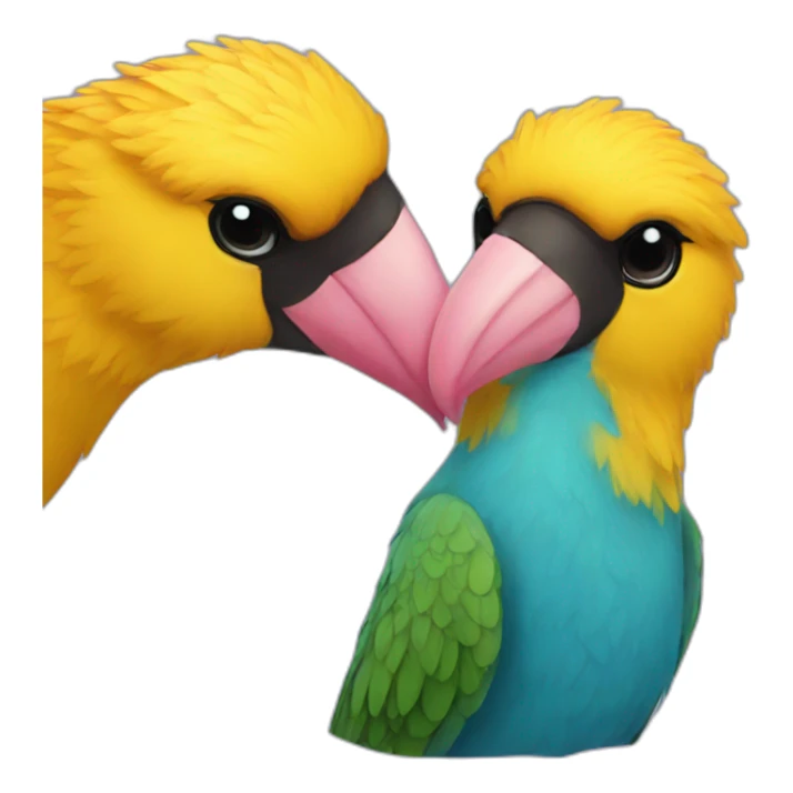 Bird kiss sticker