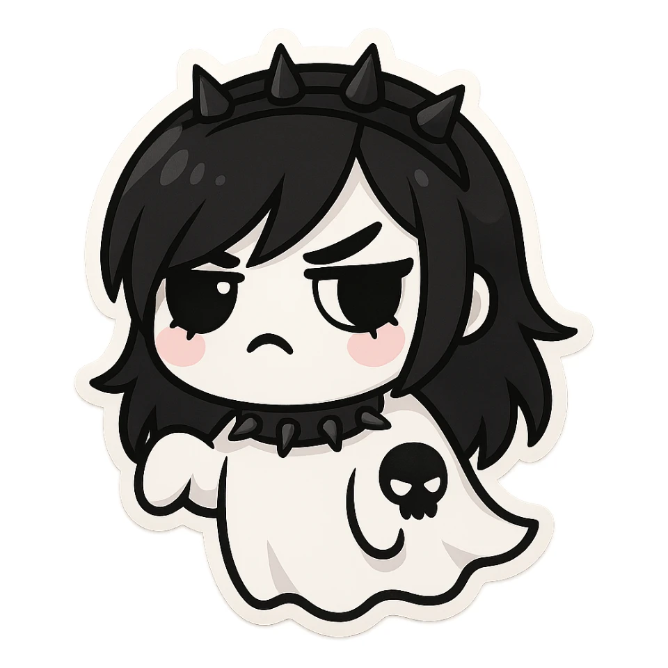 Goth white object sticker