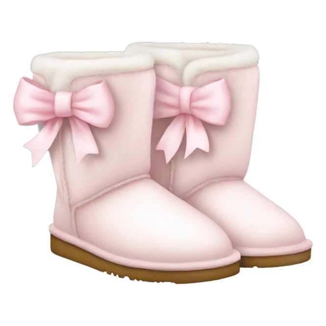 White Ugg slippers light pink bows  sticker