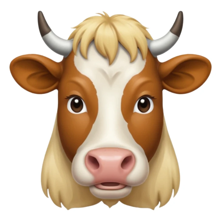 cow with long blonde hair sticker