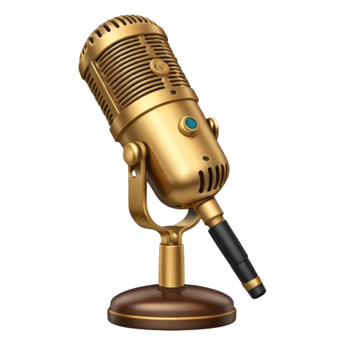 Vintage gold and brown Microphone sticker