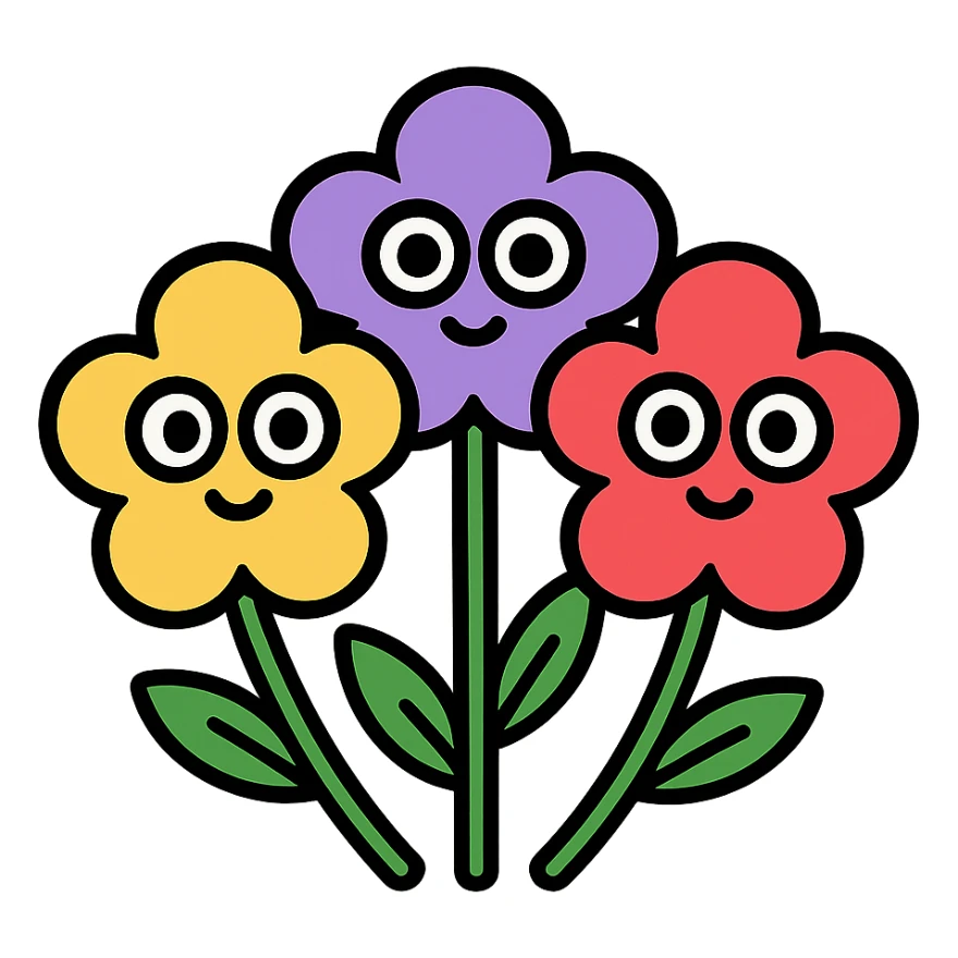 цветы с глазками, стиль 4 sticker