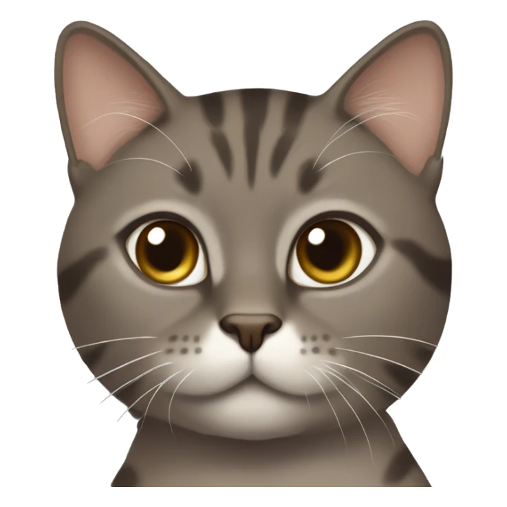 brown-greyish cat with white chin and chest painting  sticker