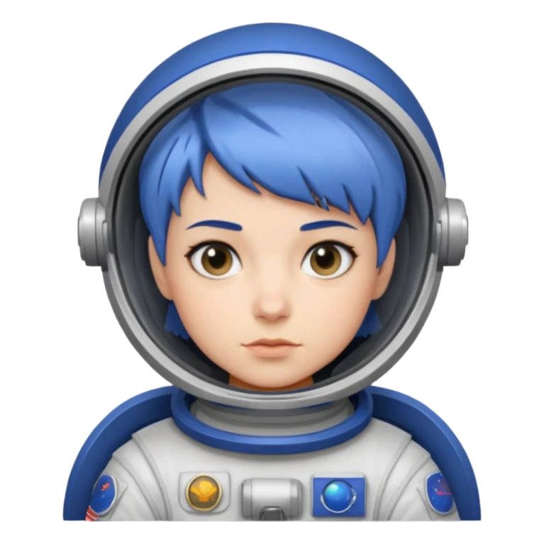 Female astronaut with short blue hair sticker