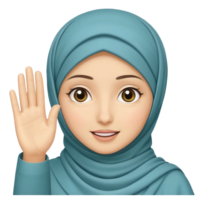 waving hijabi girl sticker