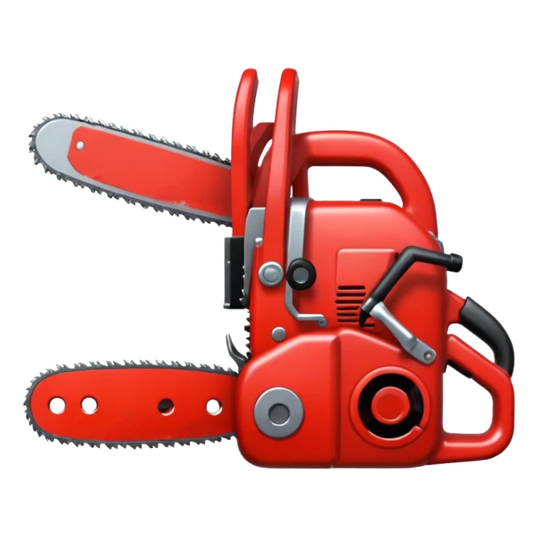 Small chainsaw, horror anime style, cartoon emoji, no background sticker