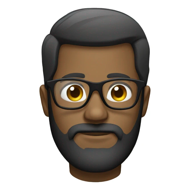 man with beard and transparent glasses sticker