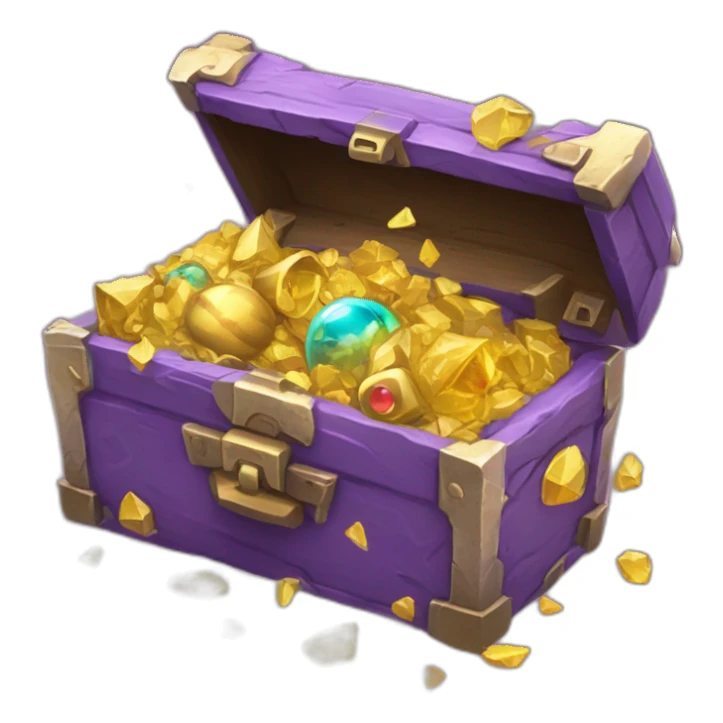 Pokemon Game LootCase Purple Chaotic Color Rich Treasure Legendary Epic Items and Pokemons Inside sticker