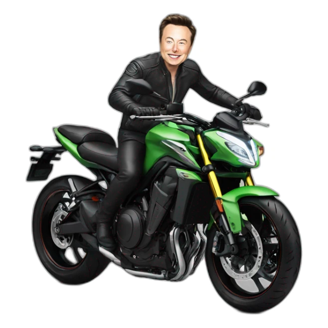 Elon musk ride at Kawasaki z900 bike sticker