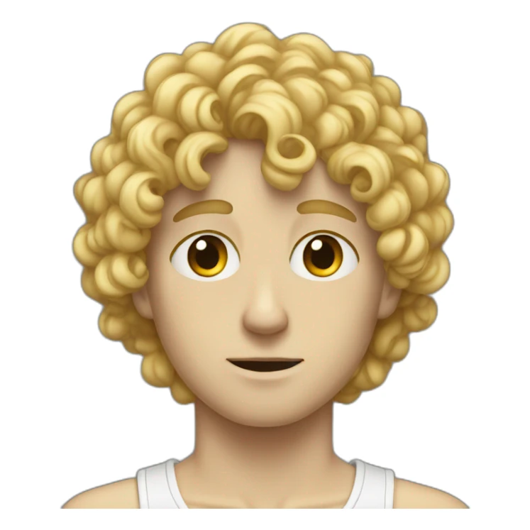 sad blonde curly haired white boy skinny sticker