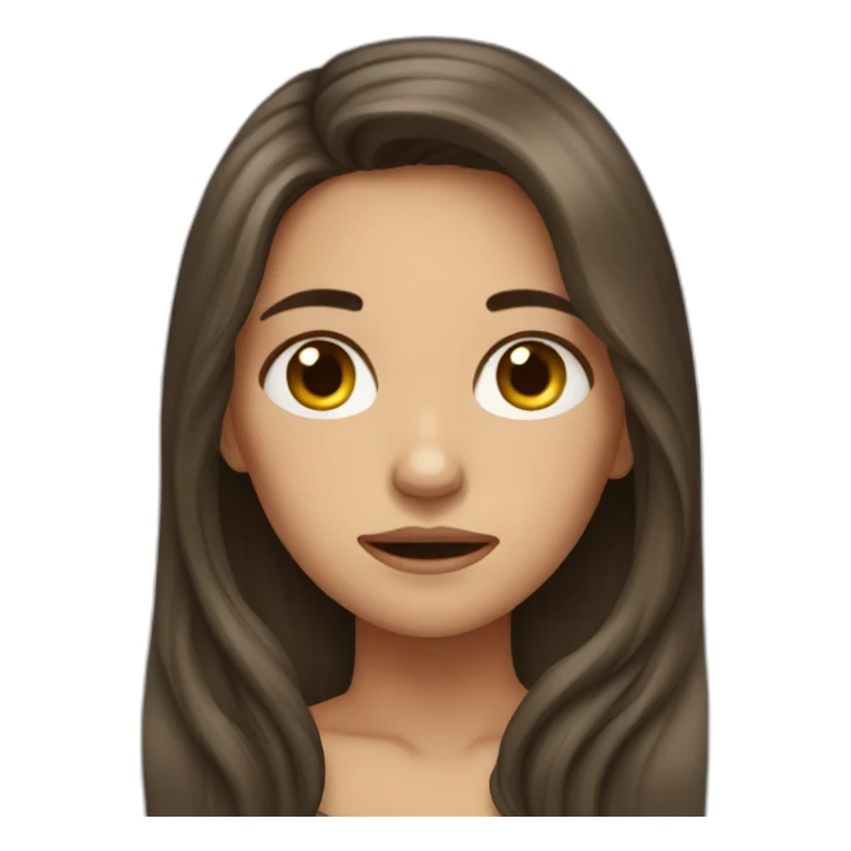 Crying female with long brunette hair sticker