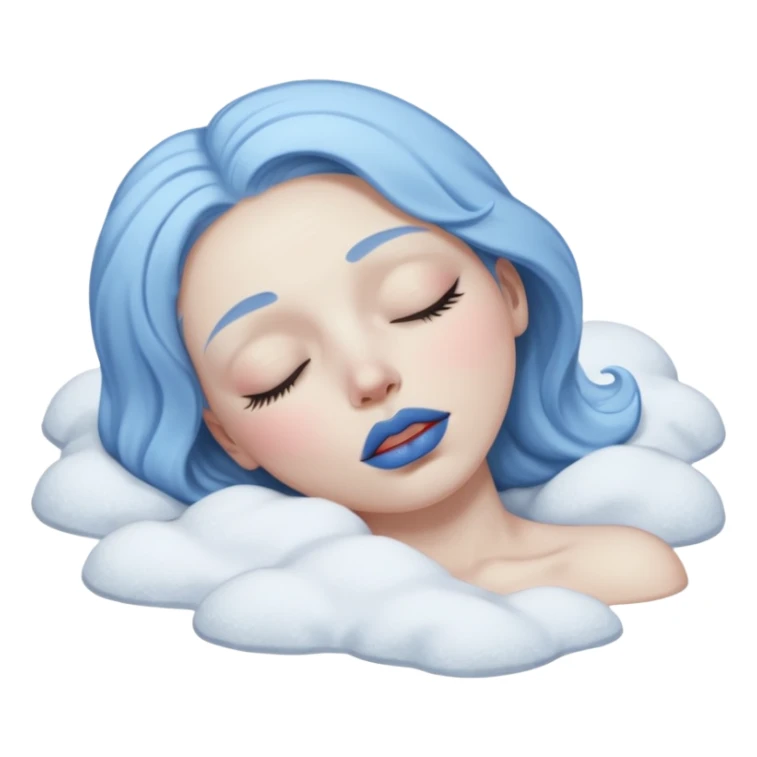 Frozen person dead in snow with close eyes  sticker