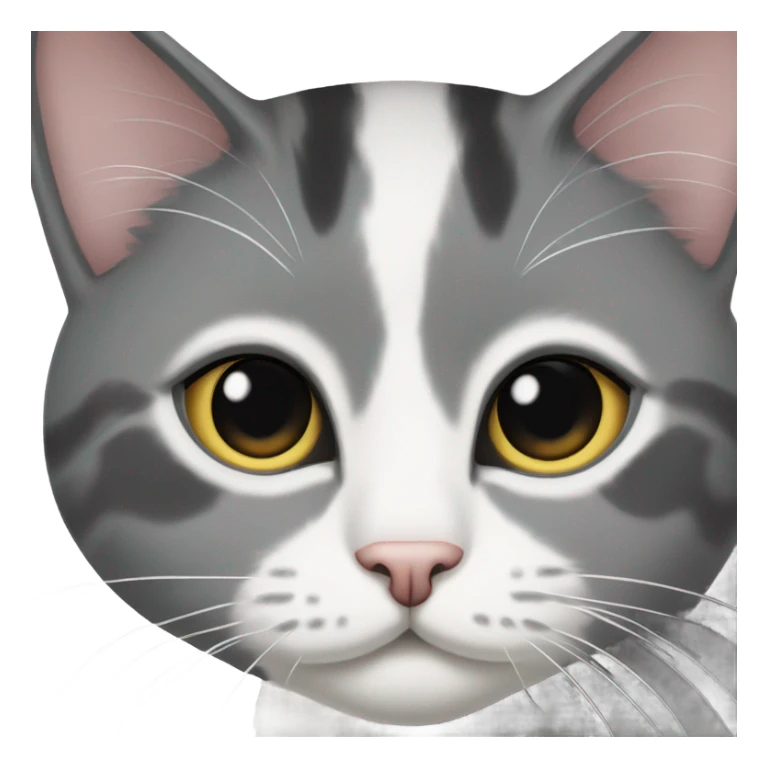 Grey and white tuxedo cat sticker