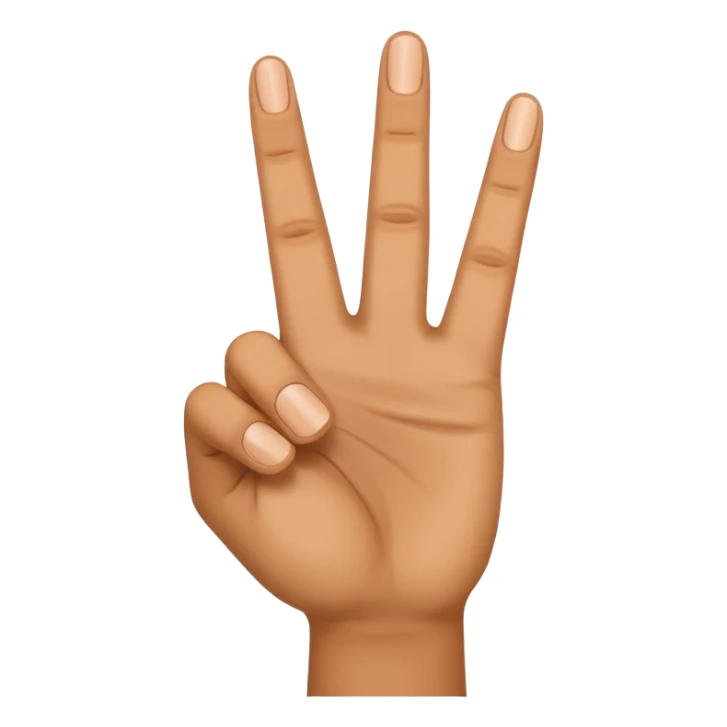a finger holding up 3 fingers sticker