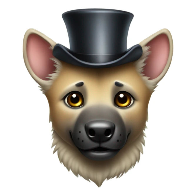 Cute hyena with a top hat sticker