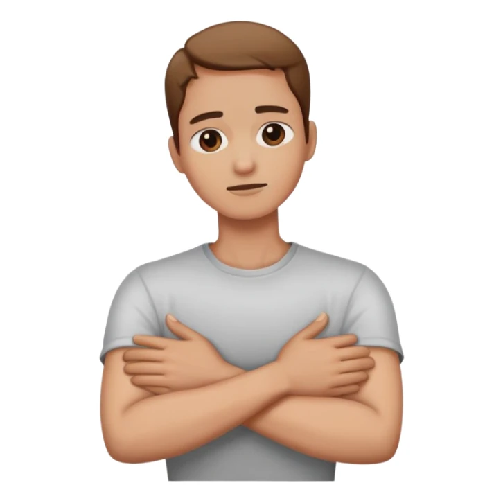 arms crossed holding around neck dead sticker