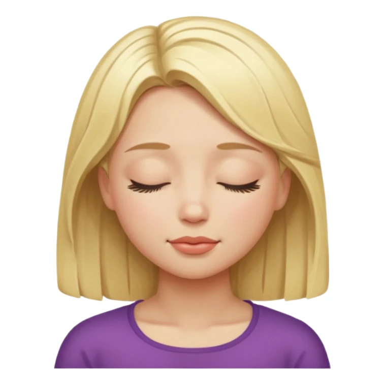 closed eyes blonde girl sticker